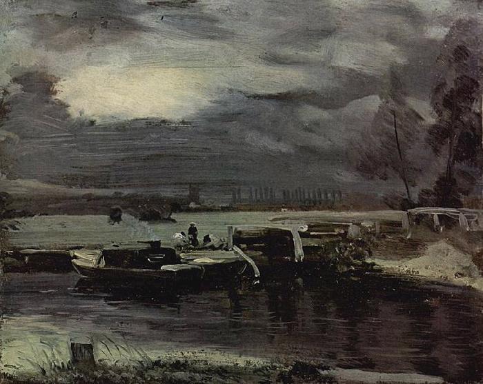 John Constable Boats on the Stour, Dedham Church in the background Germany oil painting art